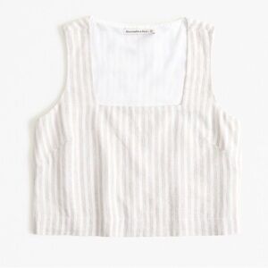 Abercrombie & Fitch Linen-Blend Squareneck Set Top